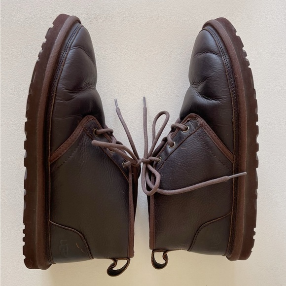 Ugg Boots Neumel Shearling Chukka Lace Leather Casual Comfort Winter Brown 10 - Picture 8 of 14